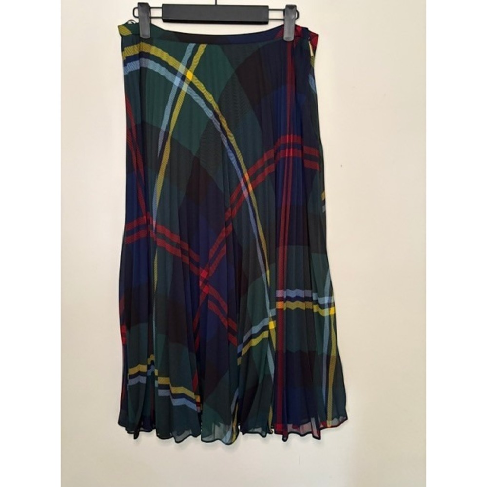 Lauren Ralph Lauren Plaid Pleated Midi Skirt Old Money, Preppy Tartan Size 6 NEW